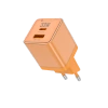 JELLICO wall charger EU55 GaN PD 33W 1xUSB-C + 1xUSB QC3.0 Orange
