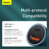 Baseus Golden Contactor Pro szybka ładowarka samochodowa USB Typ C / USB 40 W Power Delivery 3.0 Quick Charge 4+ SCP FCP AFC + kabel USB Typ C - Lightning niebieski (TZCCJD-03)