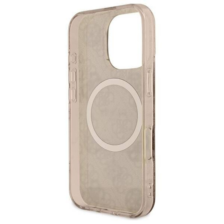 Original Case IPHONE 16 PRO MAX Guess Hardcase IML Peony On 4G Background MagSafe (GUHMP16XH4PYEEW) brown