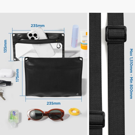 SPIGEN A640 UNIVERSAL WATERPROOF CASE CROSSBAG BLACK