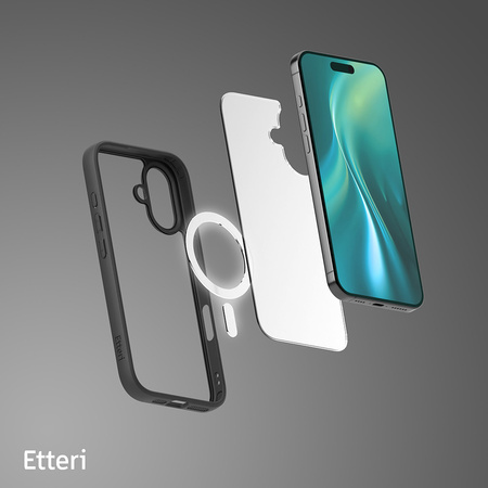 Nakładka Etteri Matt Mag do iPhone 16 6,1" czarna