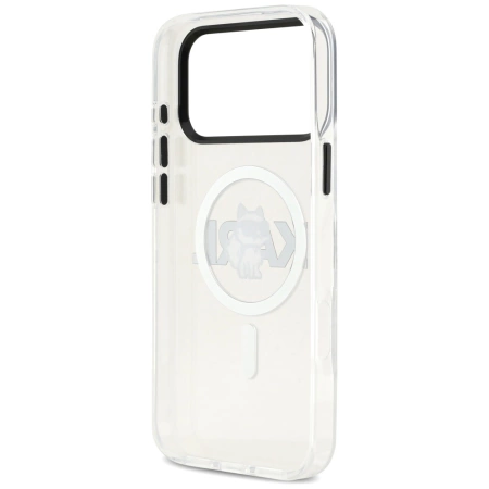 Karl Lagerfeld IML Choupette Sketch Logo MagSafe Case für iPhone 17 Pro Max – Transparent