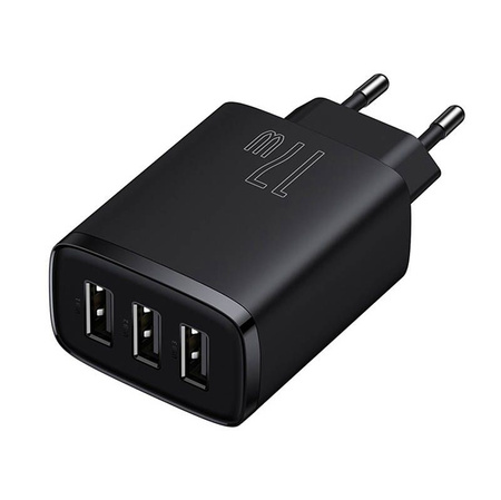 Baseus Compact Ladegerät 3x USB 17W schwarz (CCXJ020101)