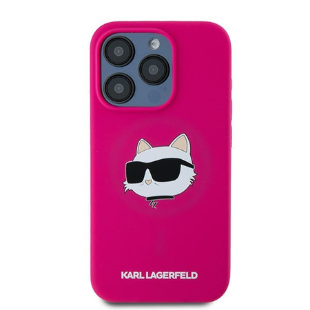 Karl Lagerfeld KLHMP15LSCHPPLF iPhone 15 Pro 6.1" różowy/fuschia hardcase Silicone Choupette Head MagSafe