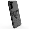 Ring Armor Tough Hybrid Case Cover + Magnethalter für Samsung Galaxy S22+ (S22 Plus) schwarz