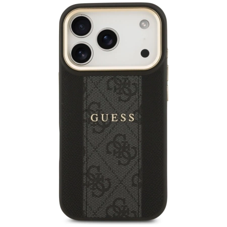 Etui Guess 4G Stripe MagSafe na iPhone 17 Pro - czarne