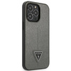 Original Case IPHONE 13 PRO MAX Guess Hardcase Saffianotriangle Logo (GUHCP13XPSATLG) silver