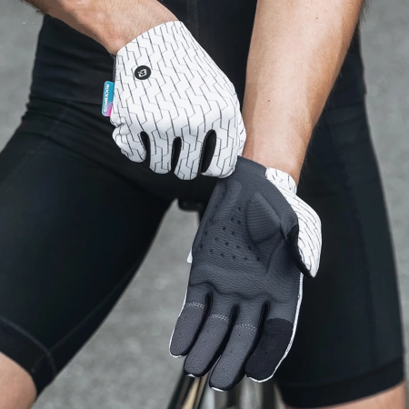 Rockbros sports gloves full spring-summer size L - white and black