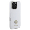 Original Case IPHONE 16 PRO Guess Hardcase Silicone Logo Strass 4G (GUHCP16LM4DGPH) white