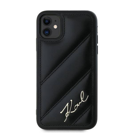 Karl Lagerfeld KLHCN61PQDSMGK iPhone 11 / Xr 6.1" czarny/black hardcase Diagonal Quilted Script