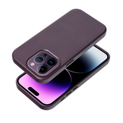 Futerał LEATHER MAG COVER kompatybilny z MagSafe do IPHONE 16 Plus ciemny fioletowy
