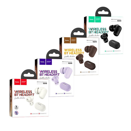 HOCO słuchawki bezprzewodowe bluetooth TWS EQ19 fioletowe