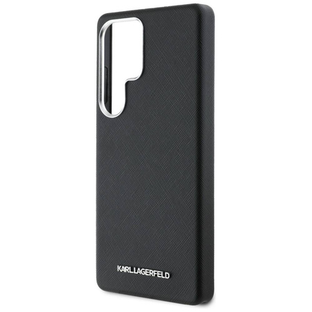 Original Case SAMSUNG GALAXY S25 ULTRA Karl Lagerfeld Saffiano Full Wrapped Elongated Metal Logo MagSafe black