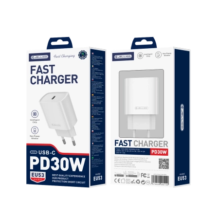 JELLICO wall charger EU53 PD 30W 1xUSB-C White