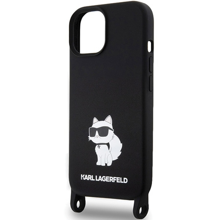 Karl Lagerfeld KLHCP15SSCBSCNK iPhone 15 6,1" Hardcase schwarz/schwarz Crossbody Silikon Choupette
