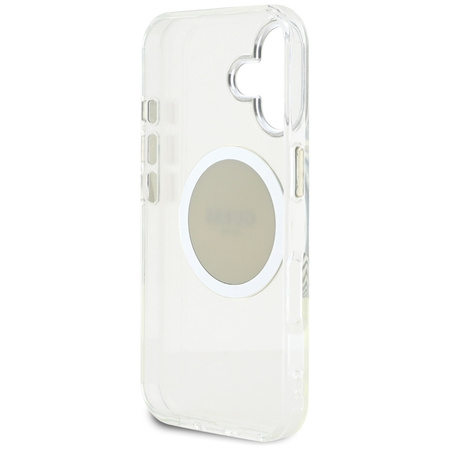 Guess IML Metal Colored Circle Classic Logo MagSafe - Etui do iPhone 16 (szary)