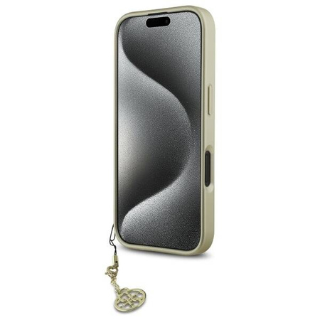Original Handyhülle IPHONE 16 PLUS Guess Hardcase 4G Charms Collection (GUHCP16MGF4GGR) schwarz