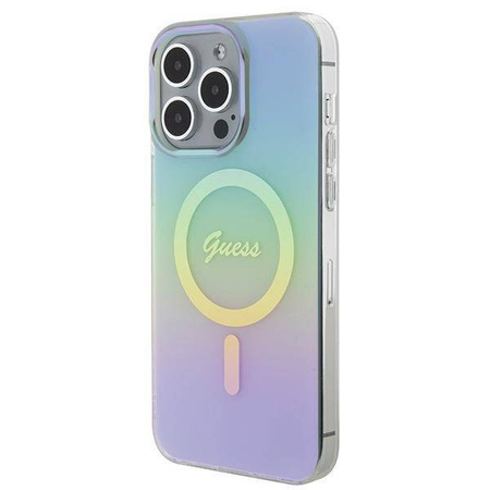 Guess IML Iridescent MagSafe case for iPhone 15 Pro - turquoise