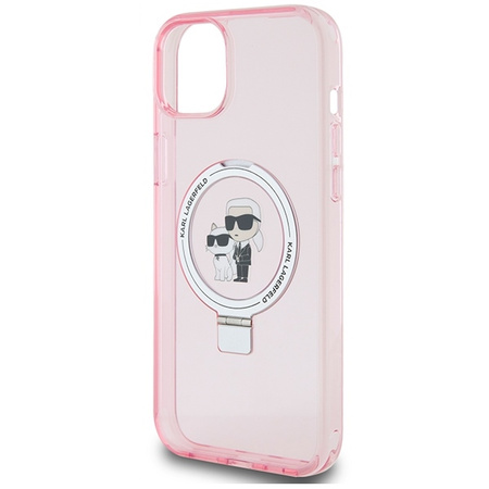 Guess nakładka do iPhone 15 Plus 6,7&quot; KLHMP15MHMRSKCP różowa C MAGSAFE RINGSTAND KC