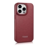 iCarer CE Premium Leather Folio Case skórzane etui iPhone 14 Pro z klapką magnetyczne MagSafe czerwony (WMI14220714-RD)