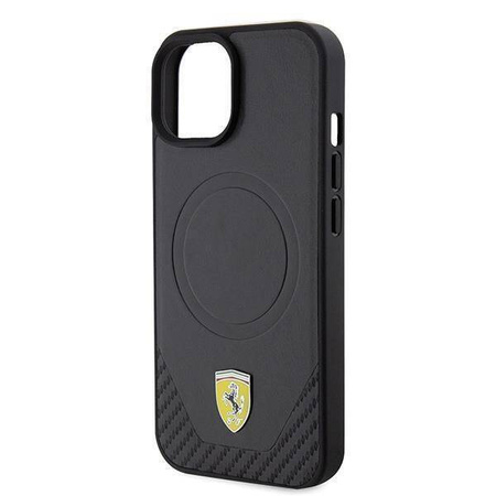 Ferrari FEHMP15SPTEK iPhone 15 6.1&quot; black/black hardcase Carbon Metal Logo MagSafe