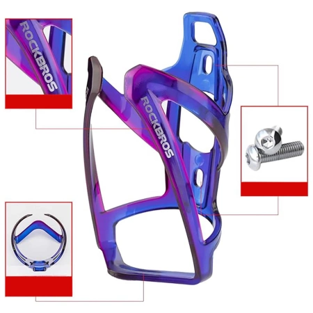 Rockbros FK338 Fahrrad-Flaschenhalter, Blau und Lila