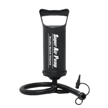 Dmuchany materac turystyczny dwu-osobowy z welurowym wykończeniem + pompka 67002 niebieski