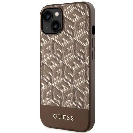 Guess GUHMP14MHGCFSEW iPhone 14 Plus 6,7" brązowy/brown hard case GCube Stripes MagSafe