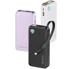 USAMS Powerbank with retractable cable Retractable Lightning 10000 mAh PD 20W Fast Charge XY Series purple/purple 10KCD22503 (US-CD225)