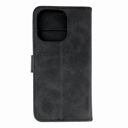 Leather Book Case für iPhone 16 Pro Max – Schwarz