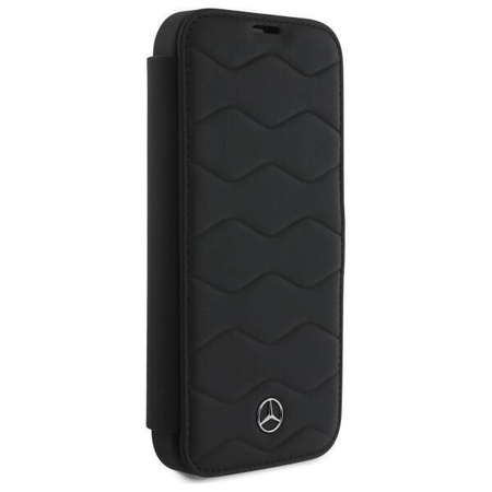 Original Case IPHONE 16 PRO MAX Mercedes Hardcase MB Waves Leather (MEBKP16X23RWRSK) black