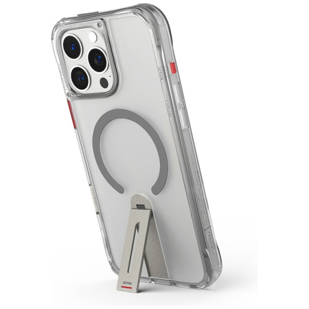 Etui Skinarma Helix do iPhone 16 Pro Magnetic Charging 360 Rotating Stand titanium