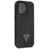 Original Case IPHONE 14 PRO Guess Hardcase Saffianotriangle Logo (GUHCP14LPSATLK) black