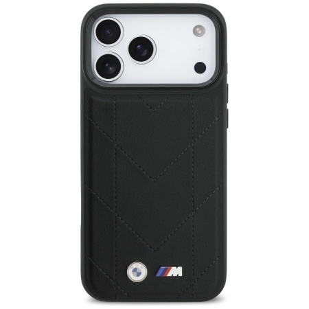 BMW M Quilted Logo MagSafe Case für iPhone 17 Pro Max – Schwarz