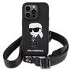Karl Lagerfeld KLHCP15XSCBSKNK iPhone 15 Pro Max 6,7&quot; Hardcase schwarz/schwarz Crossbody Silikon Ikonik