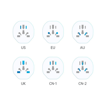 TECH-PROTECT UNIVERSAL TRAVEL ADAPTER FROM EU WHITE