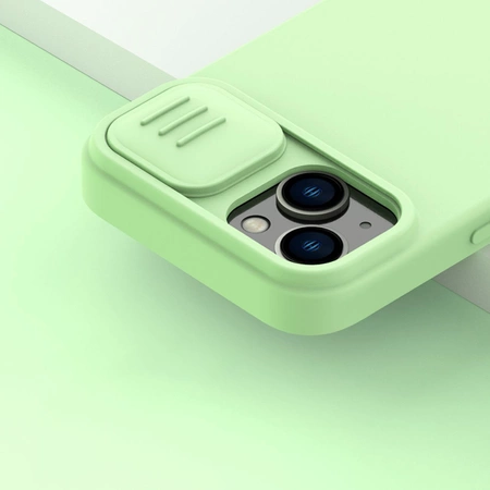 Nillkin CamShield Silky Silicone Case etui iPhone 14 Plus pokrowiec z osłoną na aparat czarny