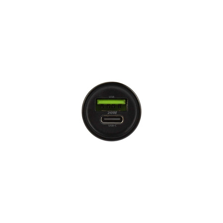 Maxlife ładowarka samochodowa PD QC MXCC-04 1x USB-C 1x USB 20W czarna + kabel USB-C - Lightning 27W