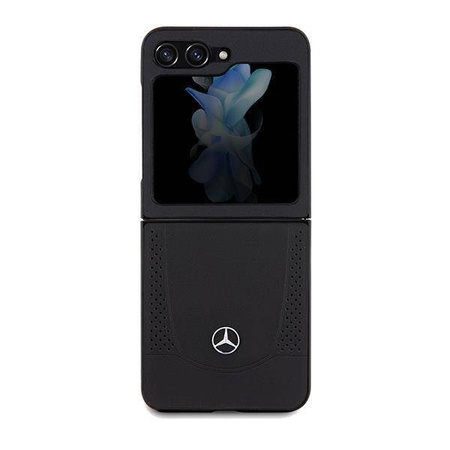 Original Handyhülle SAMSUNG GALAXY Z FLIP 5 Mercedes Hardcase Leather Urban (MEHCZF5ARMBK) schwarz