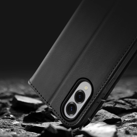 Dux Ducis Hivo Samsung Galaxy S25 Edge Case with Flip and RFID Protection - Black