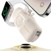 Wozinsky WF16-YLS 5000 mAh 15 W Lightning Mini-Powerbank mit integriertem USB-C-Kabel und Apple Watch Ladegerät – Beige