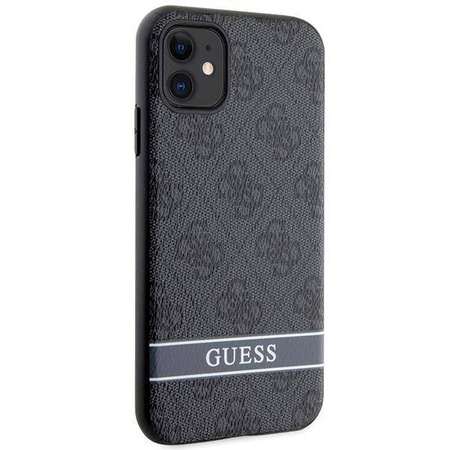 Guess GUHCN61P4SNK iPhone 11 / Xr grau/graues Hardcase 4G Stripe