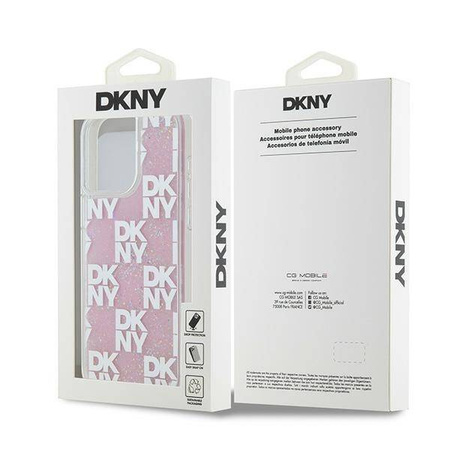 DKNY DKHCP15XLCPEPP iPhone 15 Pro Max 6.7" różowy/pink hardcase Liquid Glitter Multilogo
