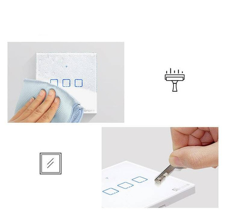 Sonoff T0EU2C-TX two-channel touch Wi-Fi wireless wall smart switches weiß (IM190314010)