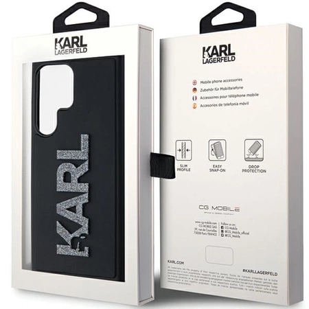 Karl Lagerfeld 3D Rubber Glitter Logo case for Samsung Galaxy S23 Ultra - black