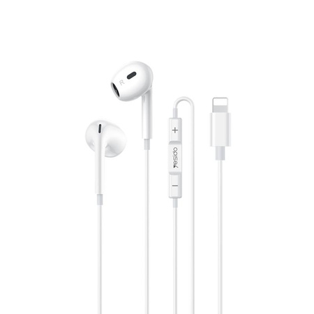 Yesido Słuchawki Douszne YH51 Lightning 120cm, WHITE / BIAŁY