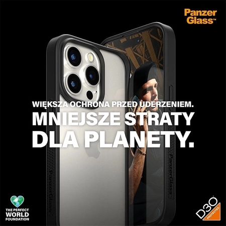 Militärzertifizierte PanzerGlass ClearCase iPhone 15 Pro Hülle – Transparent und Schwarz
