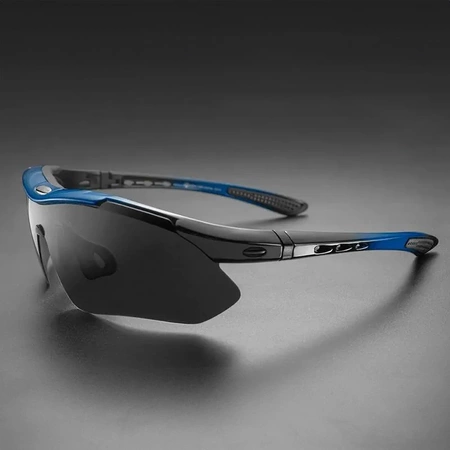 Rockbros 10007 polarizing cycling glasses - black and blue