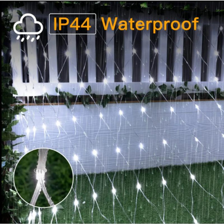 Sieć / Kurtyna Ledowa (120 lampek LED) 1.5m x 1.5m, COLD WHITE / ZIMNY BIAŁY