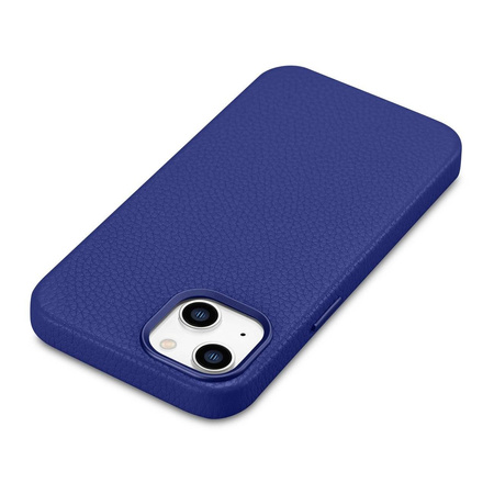 iCarer Case Leather genuine leather case for iPhone 14 dunkelblau (WMI14220709-DB) (MagSafe compatible)
